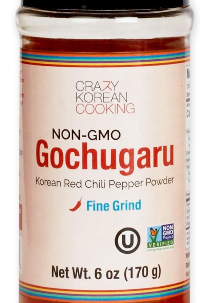 Crazy Korean Cooking Non-GMO Gochugaru - Korean Red Chili Pepper Powder, Fine Grind, 6 oz - Image 1
